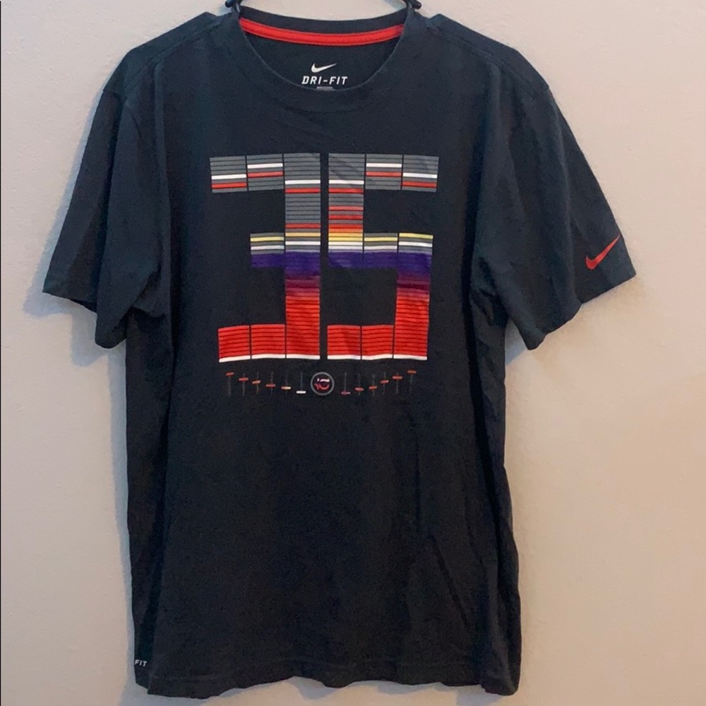 Nike dark grey and red dri fit tee